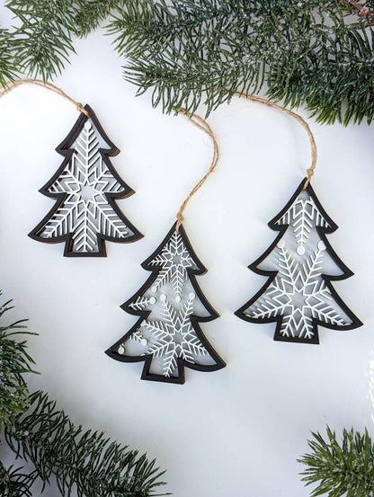 Wood Christmas Tree Ornaments