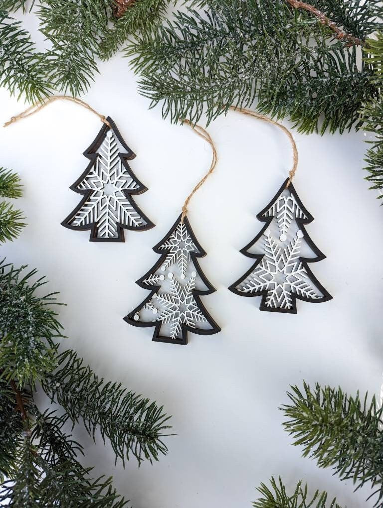 Wood Christmas Tree Ornaments