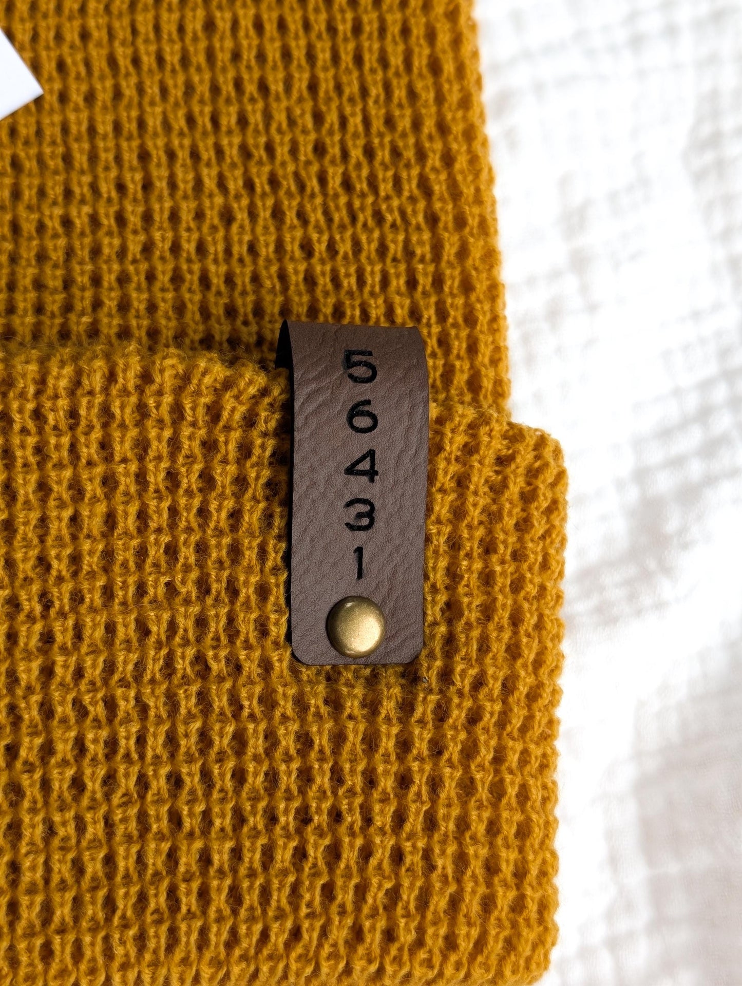 Custom Zip Code Waffle Knit Beanie