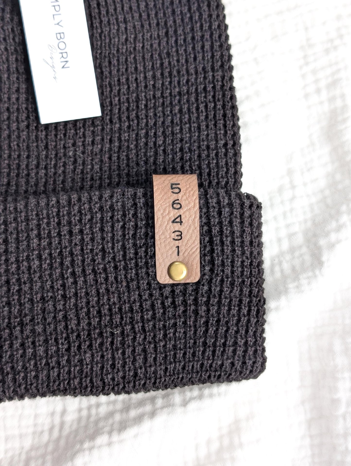 Custom Zip Code Waffle Knit Beanie