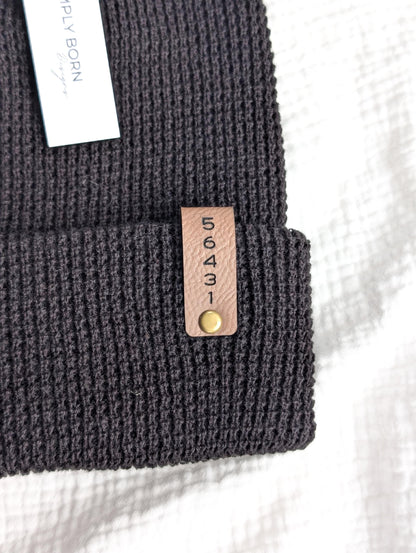 Custom Zip Code Waffle Knit Beanie
