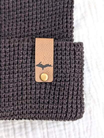 Upper Peninsula Michigan Waffle Knit Beanie