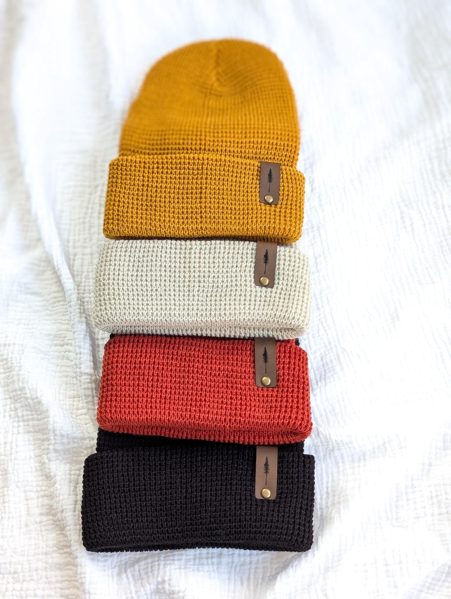 Single Tree Waffle Knit Beanie