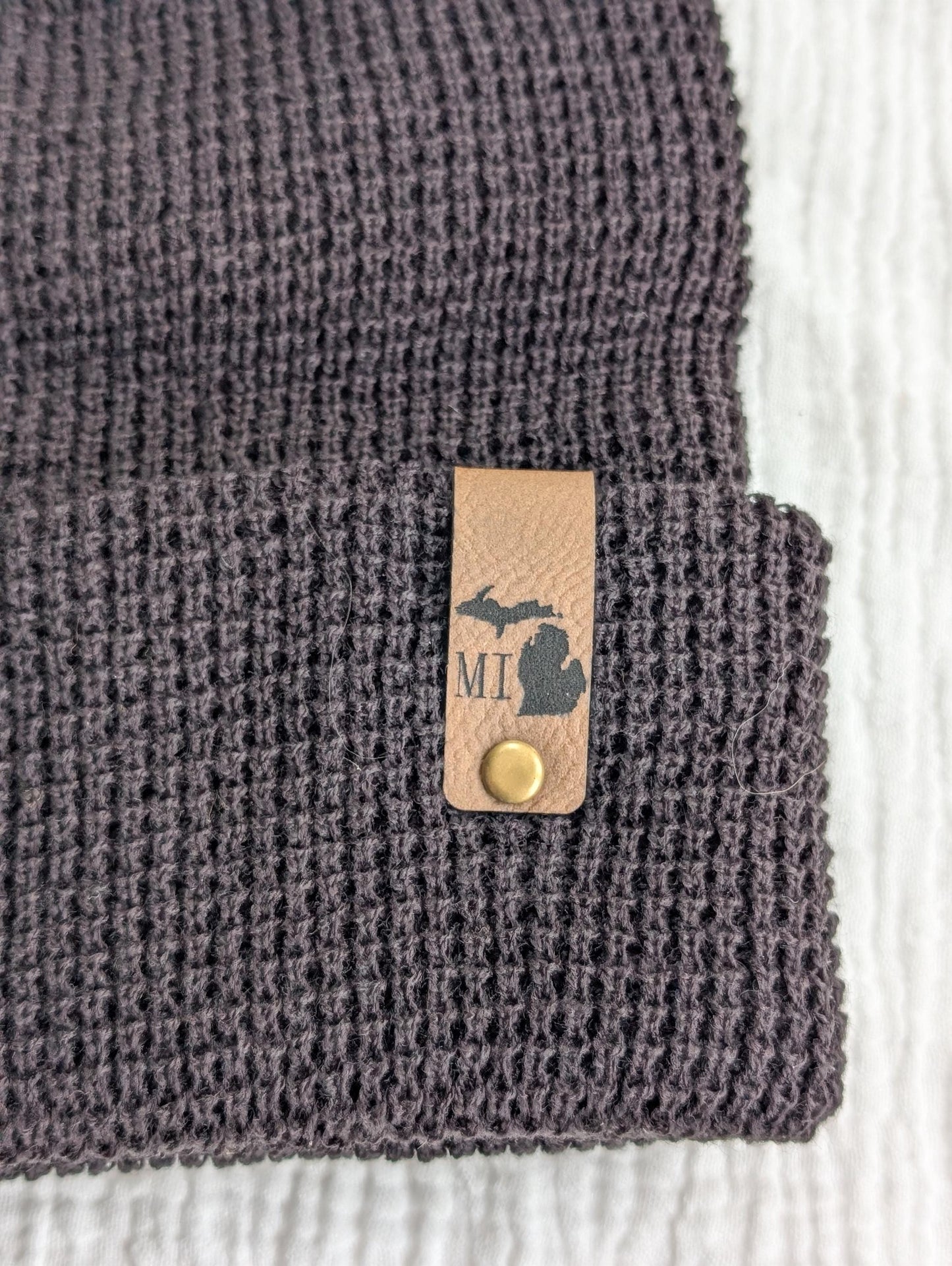 Michigan Waffle Knit Beanie
