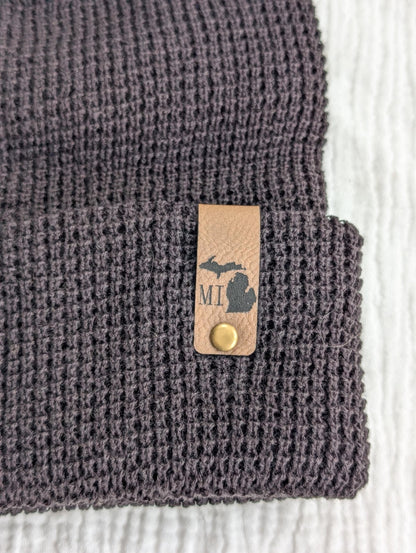 Michigan Waffle Knit Beanie
