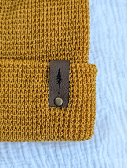 Single Tree Waffle Knit Beanie