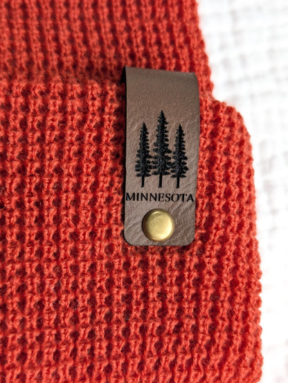 Minnesota Pine Tree Waffle Knit Beanie